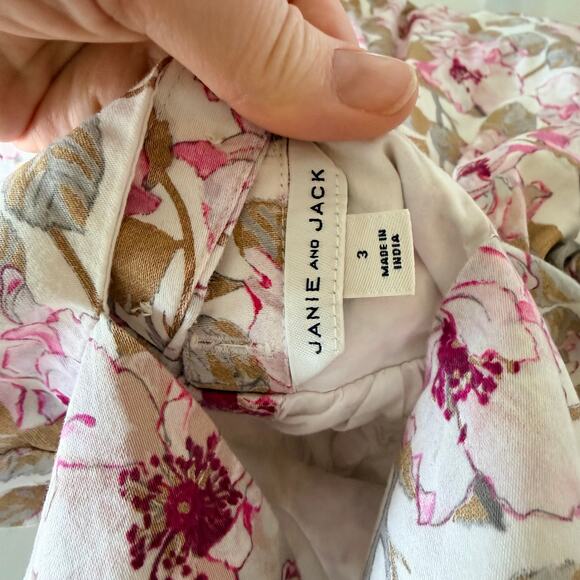 Janie and Jack Girls' Metallic Floral Party Dress - Size 3 - Picture 6 of 6